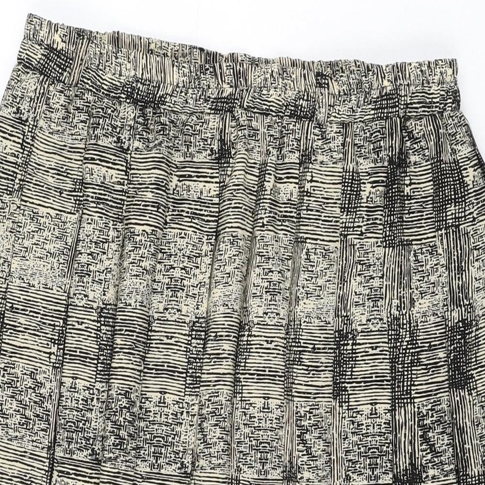 Bonmarché Womens Beige Geometric Polyester Swing Skirt Size 14