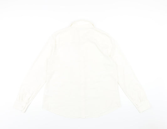 Womens UK Size 14 H&M White Basic Button-Up