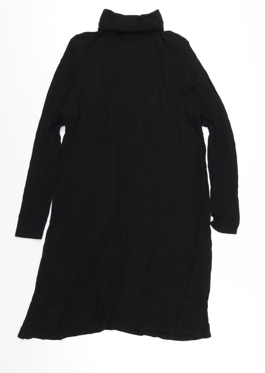Lipsy Womens Black Viscose A-Line Size 8 Roll Neck Pullover