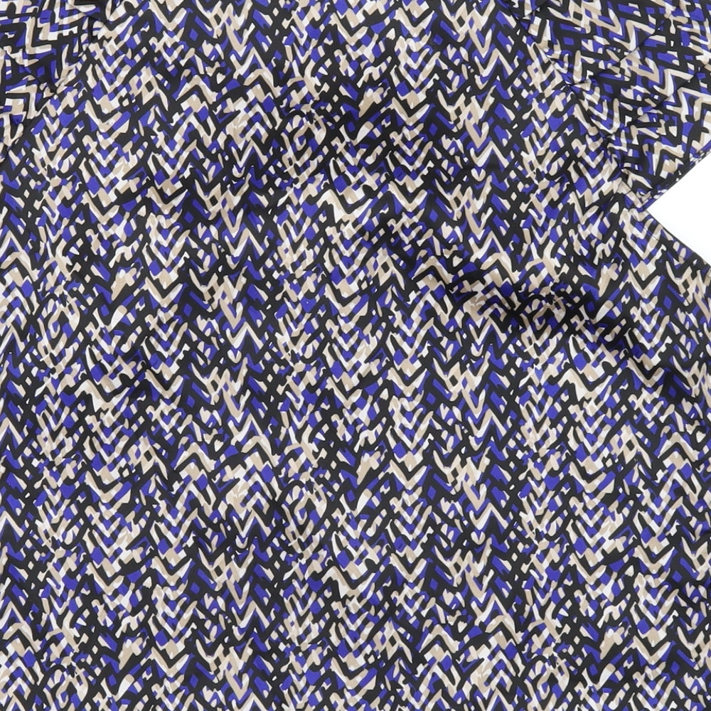 Womens UK Size 10 Debenhams Blue Basic T-Shirt