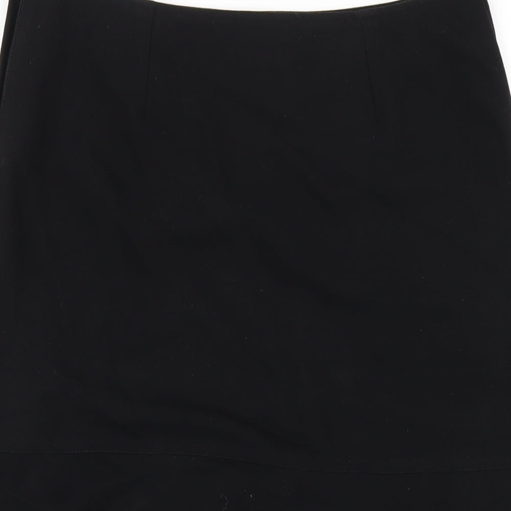 Etam Womens Black Polyester A-Line Skirt Size 8 Zip