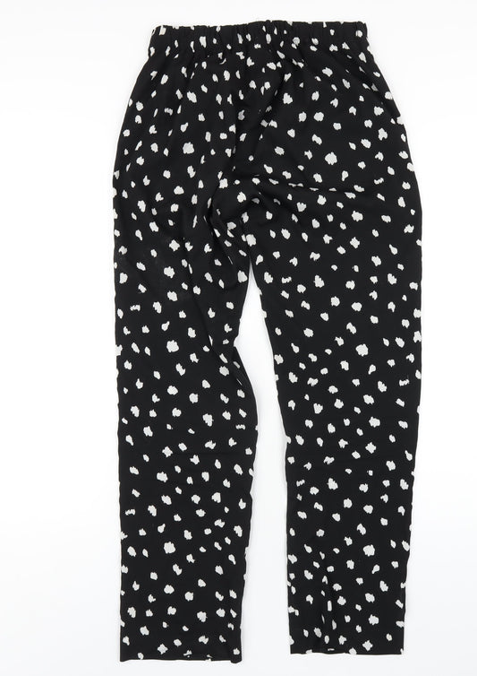 Topshop Womens Black Polyester Trousers Size 8 L31 in Regular