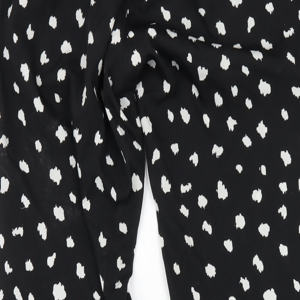 Topshop Womens Black Polyester Trousers Size 8 L31 in Regular