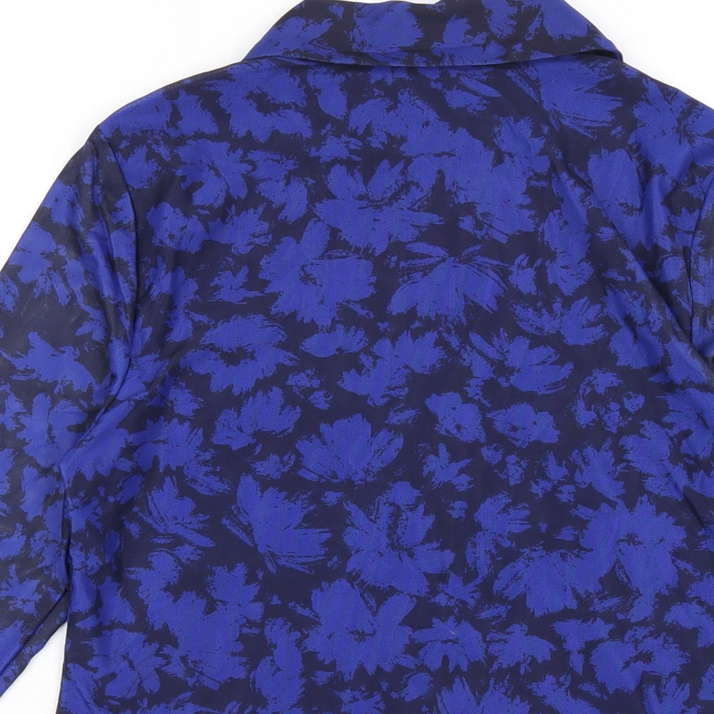Womens UK Size XS Cable & Gauge Blue Basic Button-Up