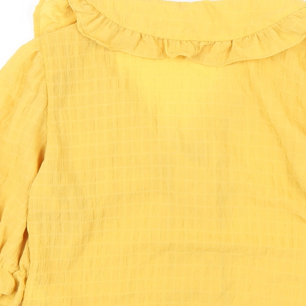 Womens UK Size 6 New Look Yellow Basic Blouse