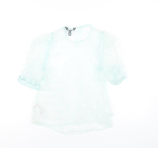 Womens UK Size 6 New Look Green Basic T-Shirt