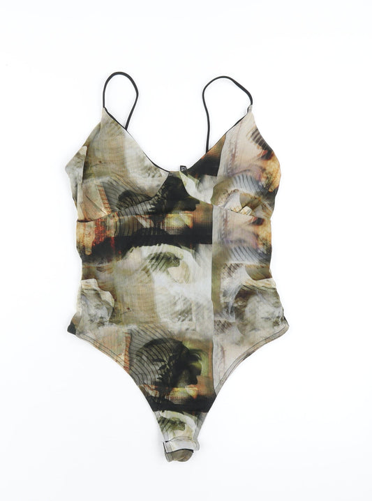 Womens UK Size 10 PRETTYLITTLETHING One-Piece Multicoloured Bodysuit