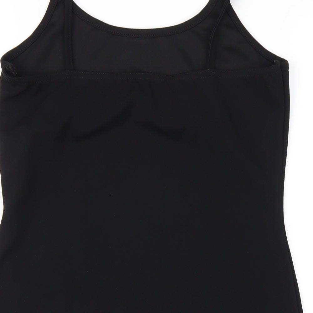 PRETTYLITTLETHING Womens Black Polyester Bodycon Size 12 Round Neck Pullover