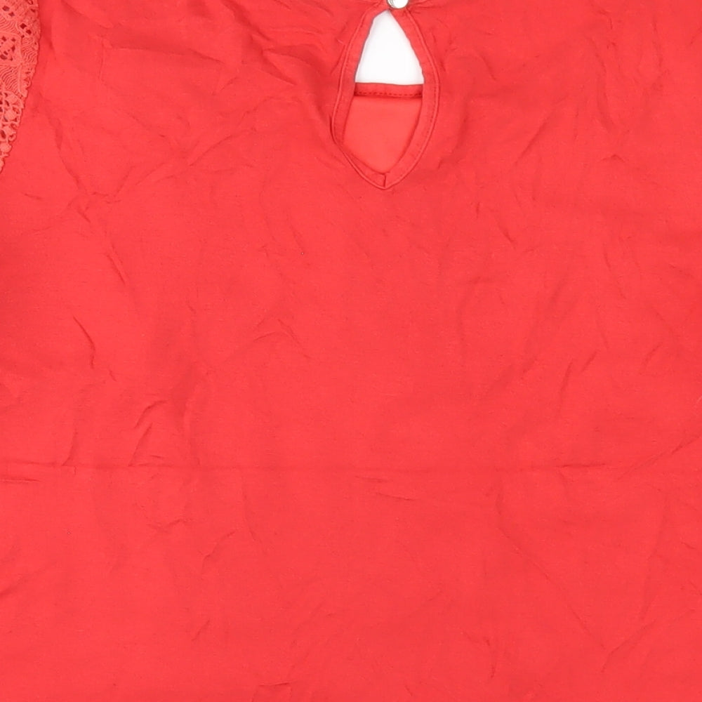 Womens UK Size M Oasis Red Basic T-Shirt