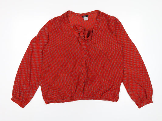 Womens UK Size 14 La Redoute Red Basic Blouse