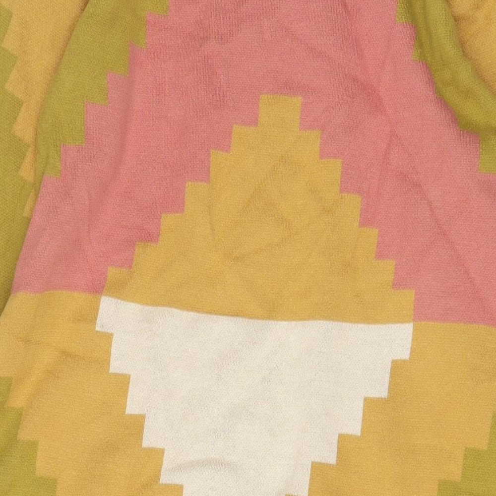 Gudnunsjoden Womens Multicoloured Geometric Cotton Jumper Dress Size S Crew Neck Pullover