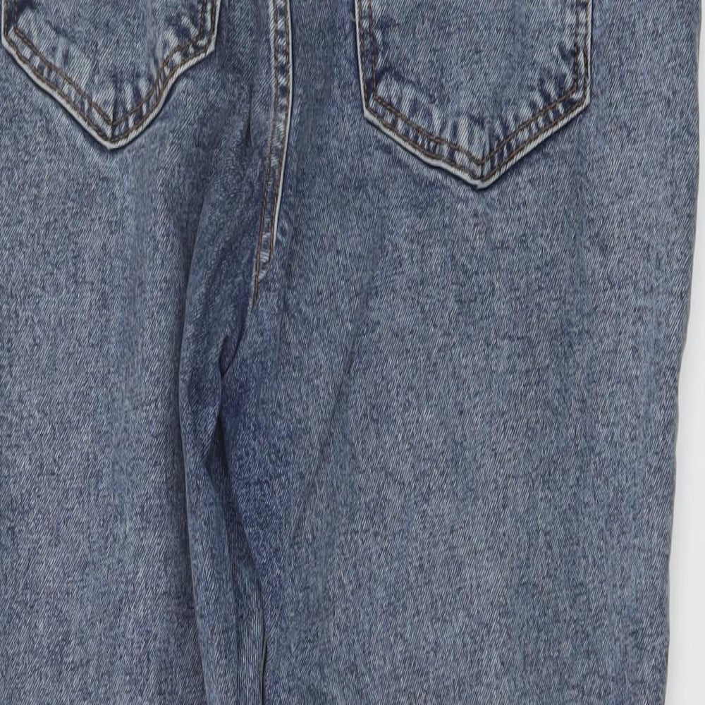 New Looj Womens Blue Cotton Mom Jeans Size 12 L26 in Regular Button