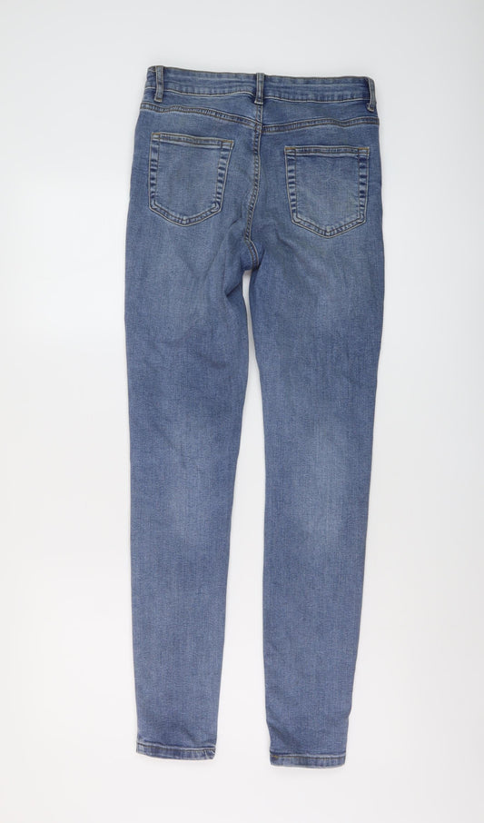Denim & Co. Womens Blue Cotton Skinny Jeans Size 10 L30 in Regular Button
