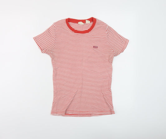 Womens UK Size XS Levi's Red Basic T-Shirt