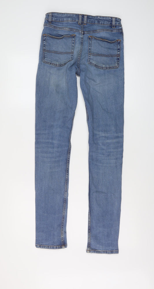 COLLUSION Womens Blue Cotton Skinny Jeans Size 28 in L32 in Regular Button