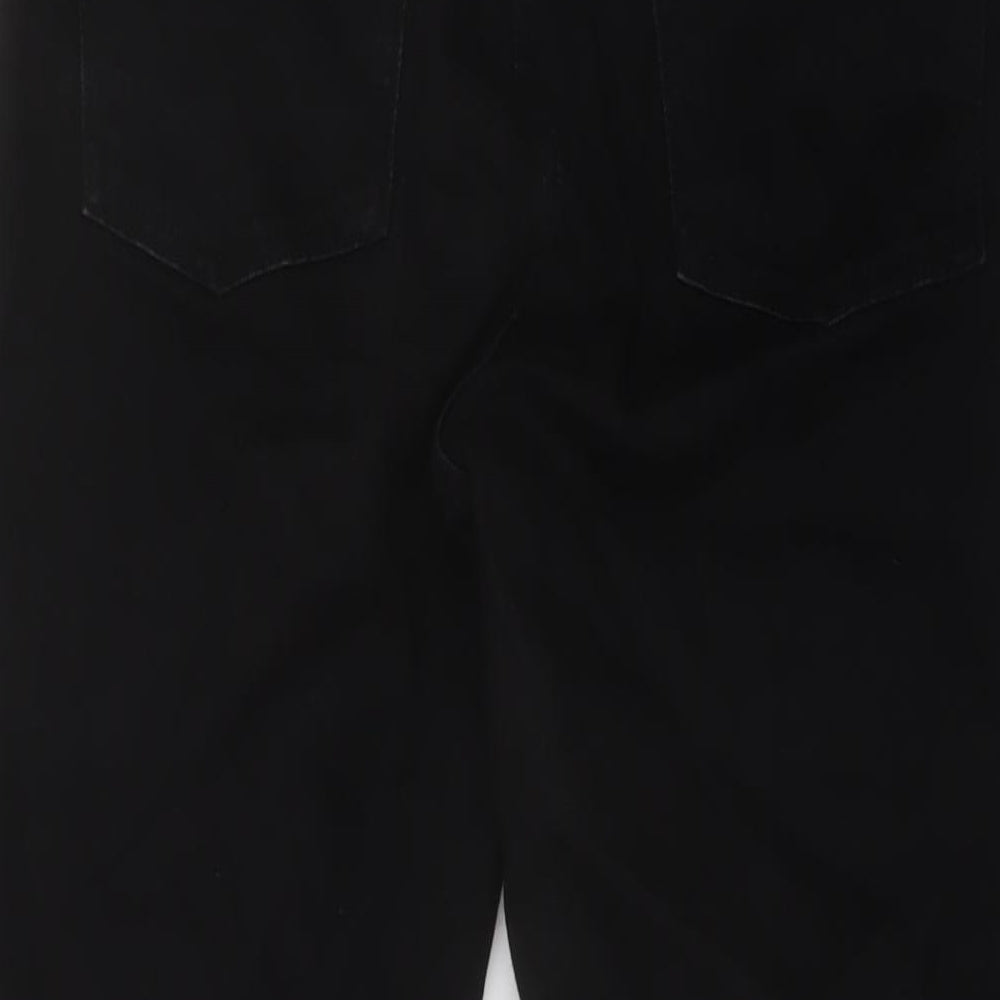 Zara Womens Black Cotton Straight Jeans Size 12 L25 in Regular Button