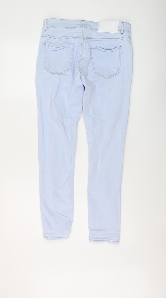 Boohoo Mens Blue Cotton Skinny Jeans Size 30 in L27 in Regular Button