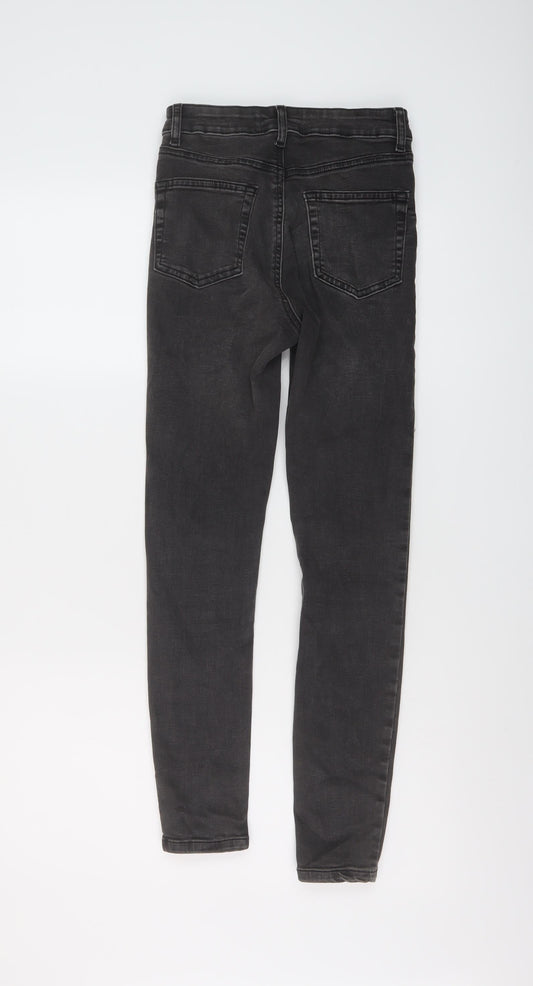 Denim & Co. Womens Grey Cotton Skinny Jeans Size 6 L26 in Regular Button