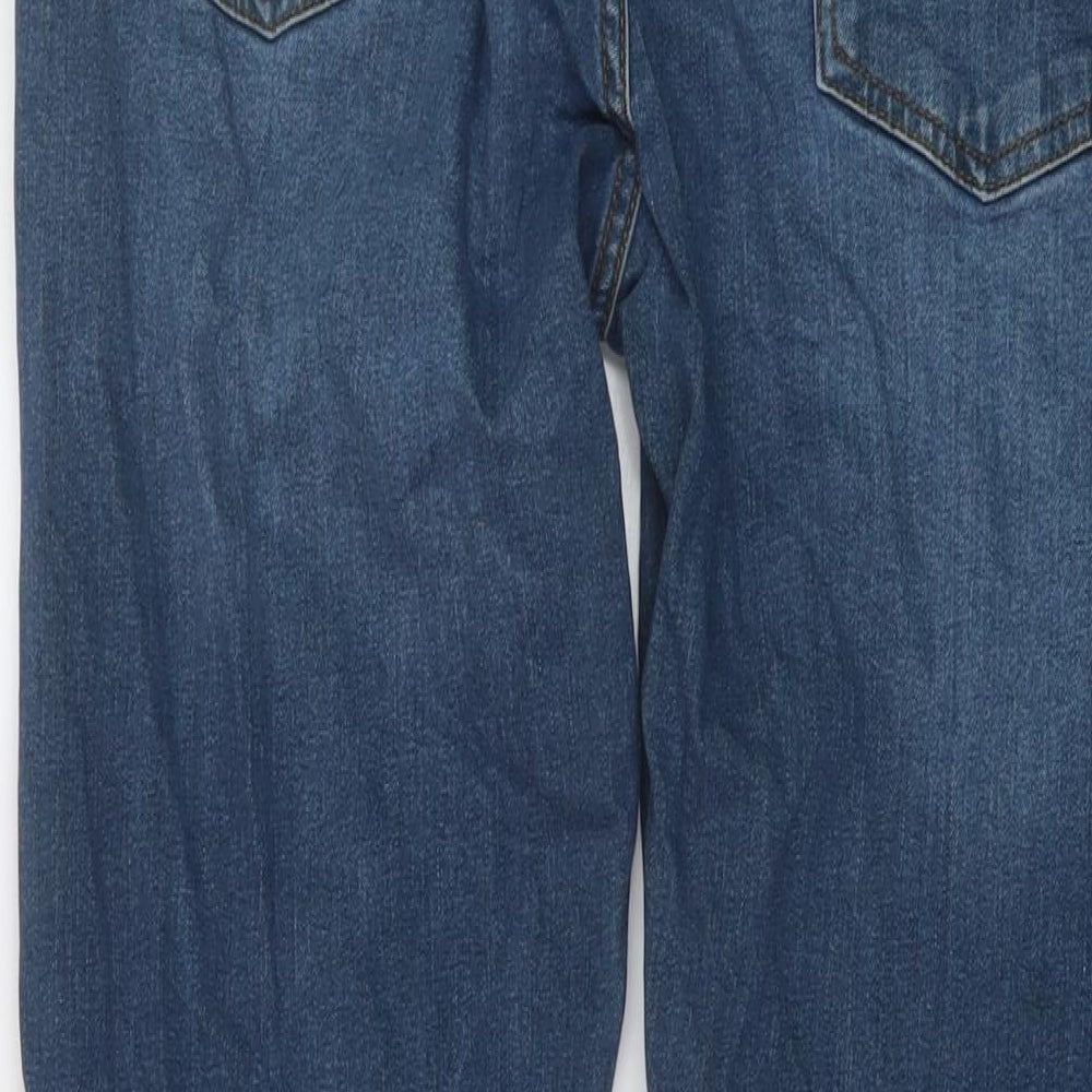 Denim & Co. Mens Blue Cotton Straight Jeans Size 32 in L31 in Regular Button