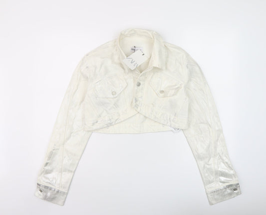 Zara Womens Ivory Jacket Size L Button