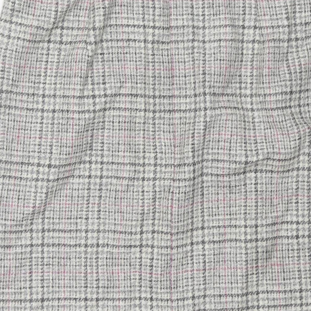 Brand and care label for Cotswold Collections women’s grey check wool straight & pencil skirt, size UK 18, zip
