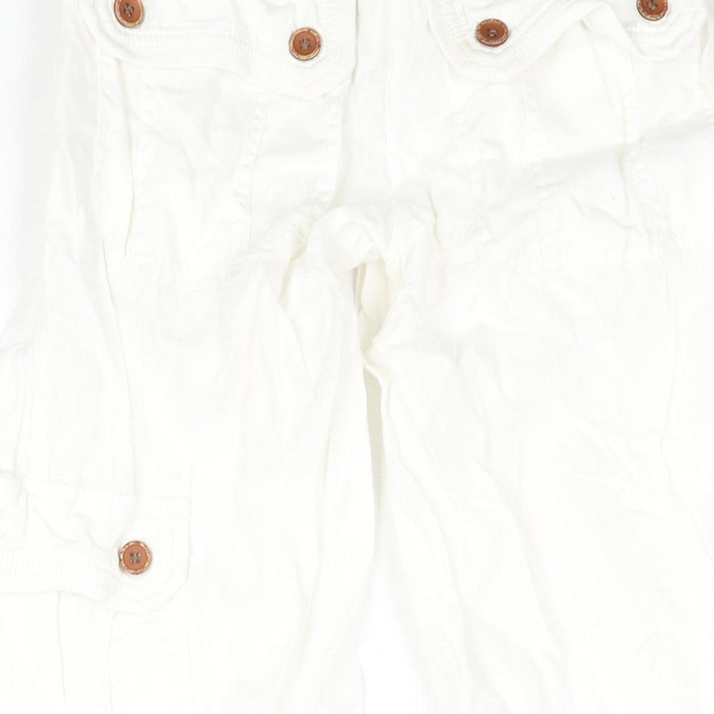 Womens UK Size 6 NEXT Regular Fit Cargo White Trousers