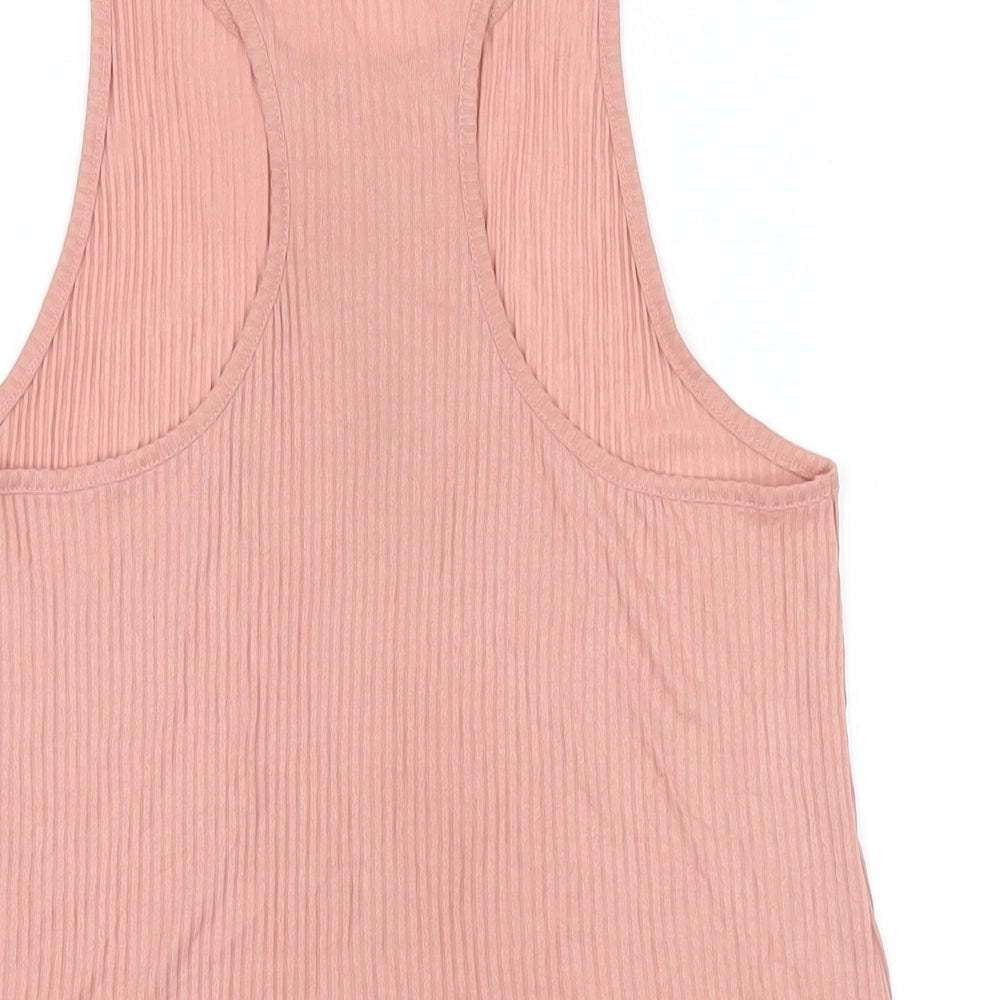 H&M Womens Pink Polyester Basic Tank Size XS Round Neck Pullover