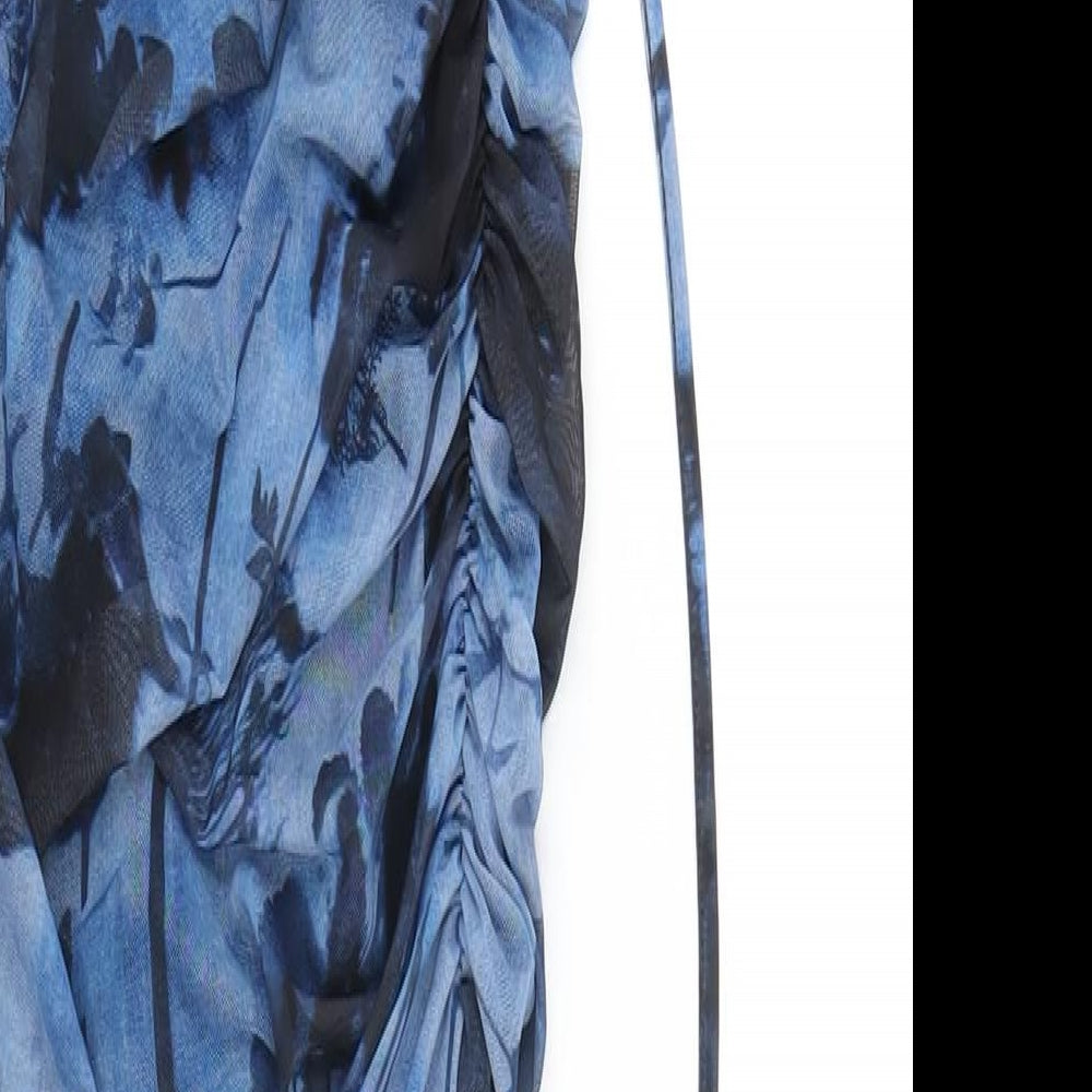 NEXT Womens Blue Geometric Polyester A-Line Skirt Size 6