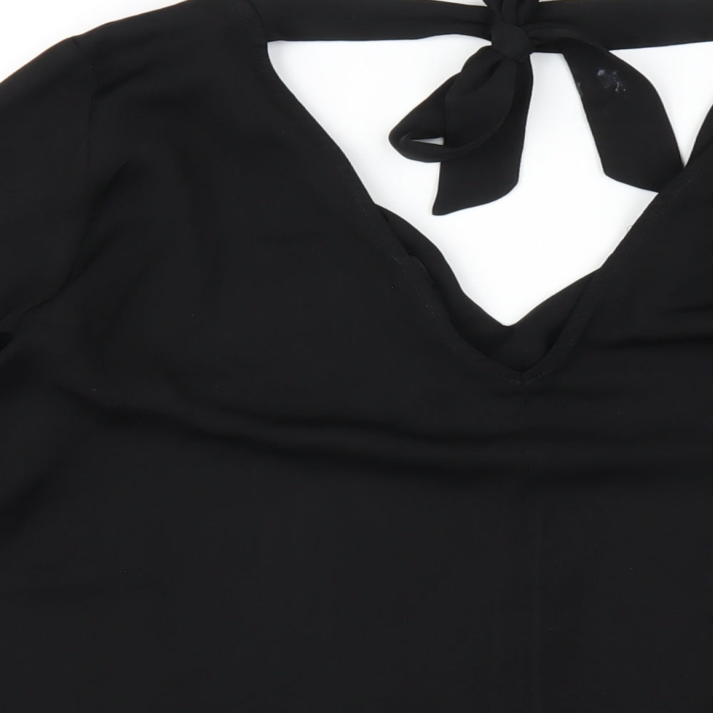 Womens UK Size 12 River Island Black Basic T-Shirt