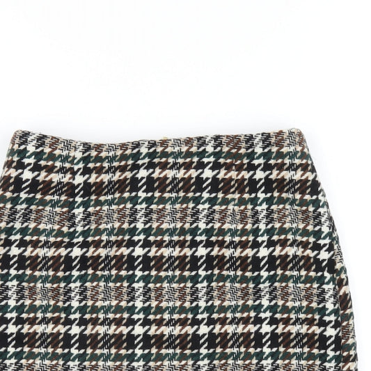 H&M Womens Multicoloured Geometric Polyester A-Line Skirt Size 4 Zip