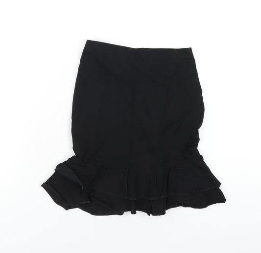 PRETTYLITTLETHING Womens Black Polyester Mini Skirt Size 4