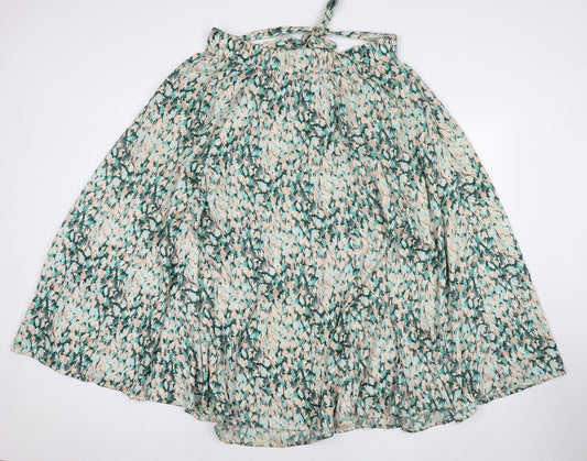 H&M Womens Multicoloured Geometric Polyester Maxi Skirt Size L Tie