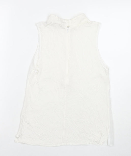 French Connection Womens White Polyester Basic Tank Size XS Round Neck