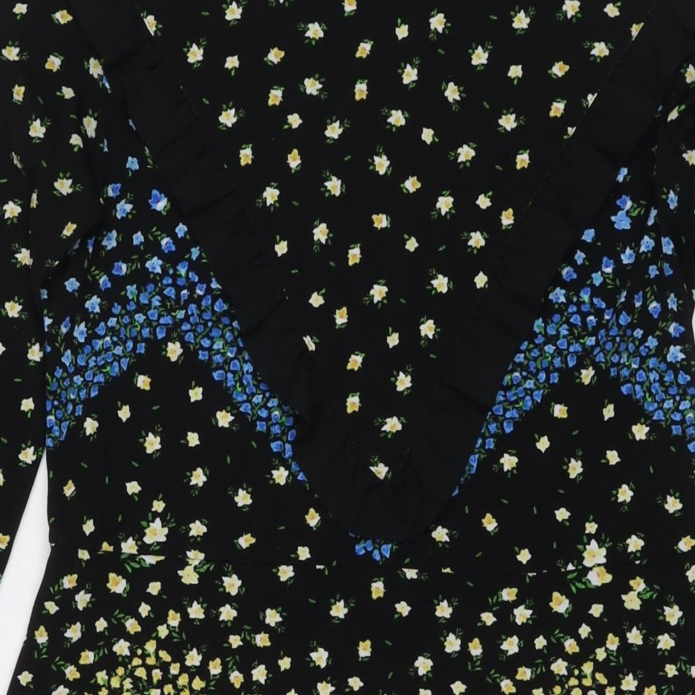 NEXT Womens Multicoloured Floral Viscose Fit & Flare Size 14 Round Neck Pullover