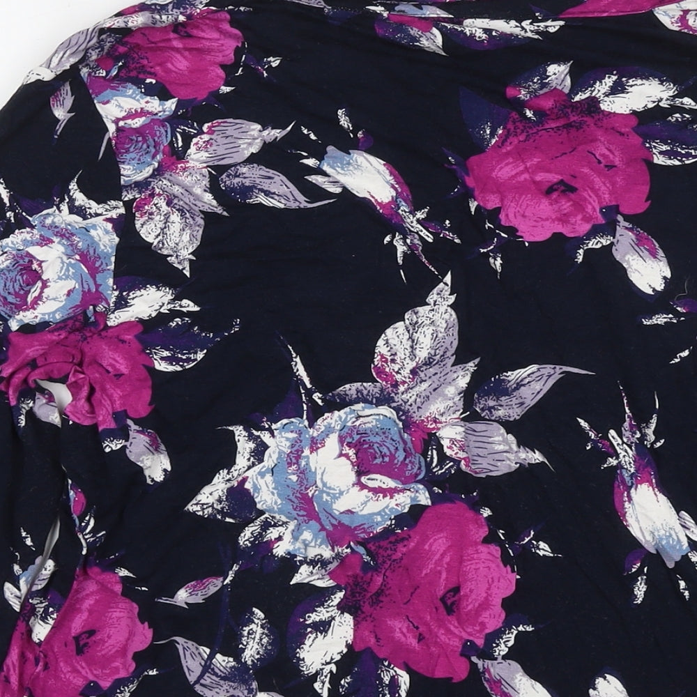 Womens UK Size L Anna Rose Black Basic Button-Up