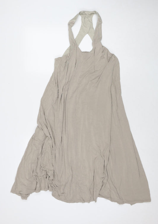 ASOS Womens Beige Viscose Tank Dress Size 8 Round Neck Pullover