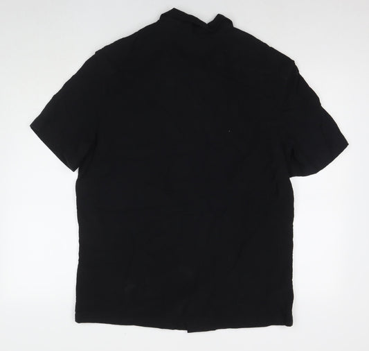 Womens UK Size L Marks and Spencer Black Basic Button-Up