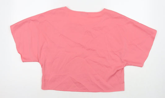 Autograph Womens Pink Polyester Basic T-Shirt Size 12 Round Neck