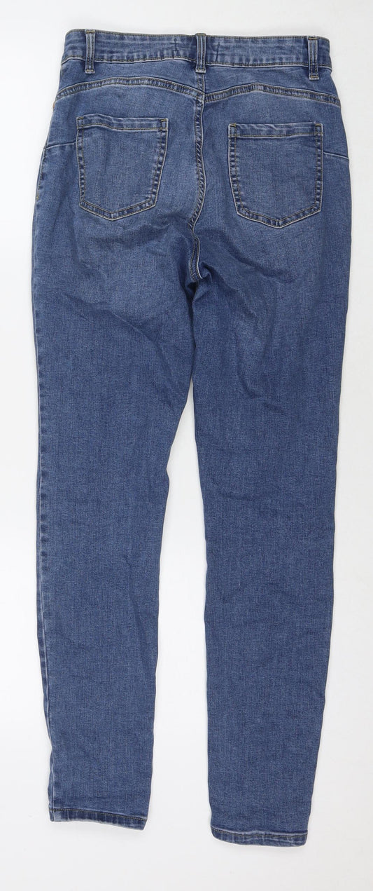 Denim & Co. Womens Blue Cotton Skinny Jeans Size 8 L28 in Regular Zip