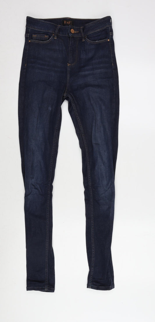 Womens UK Size 6 F&F Regular Fit Straight Blue Jeans