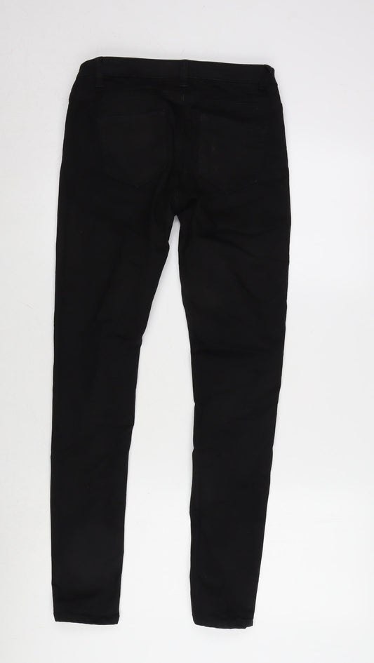 Denim & Co. Womens Black Cotton Blend Tapered Jeans Size 6 L28.5 in Regular Zip