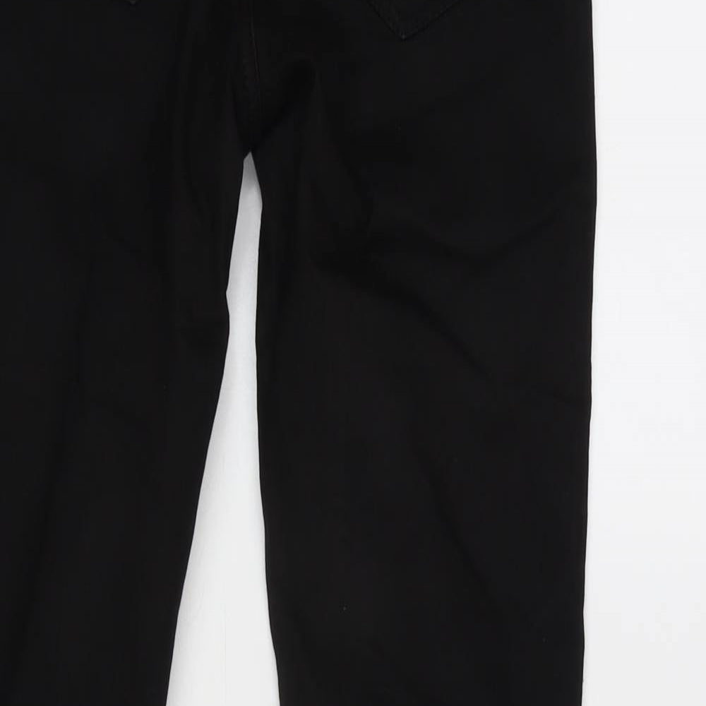 Denim & Co. Womens Black Cotton Blend Tapered Jeans Size 6 L28.5 in Regular Zip