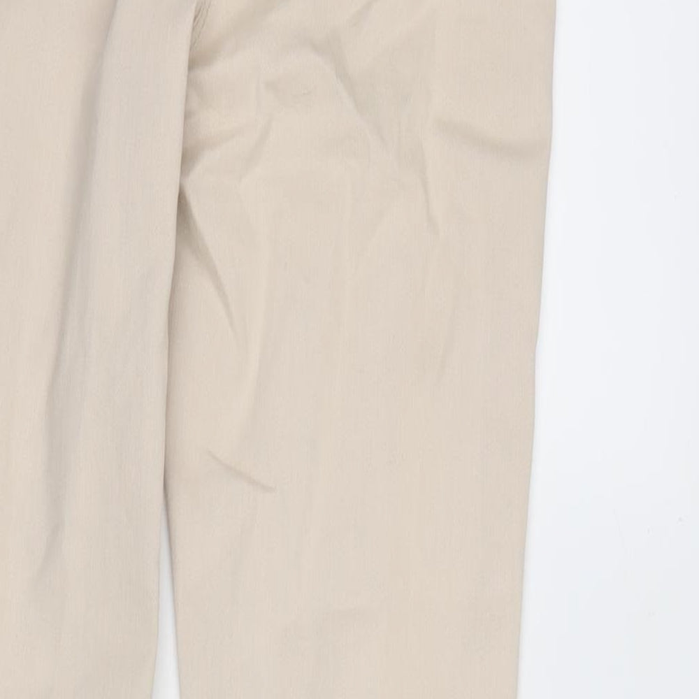 Matalan Womens Beige Cotton Blend Tapered Jeans Size 10 L25 in Regular Zip