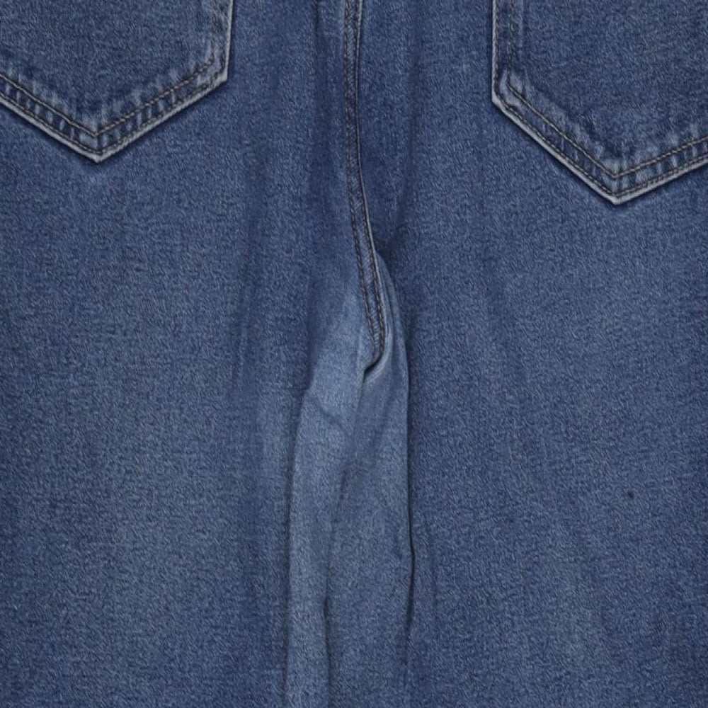 George Mens Blue Cotton Straight Jeans Size 44 in L33 in Regular Zip