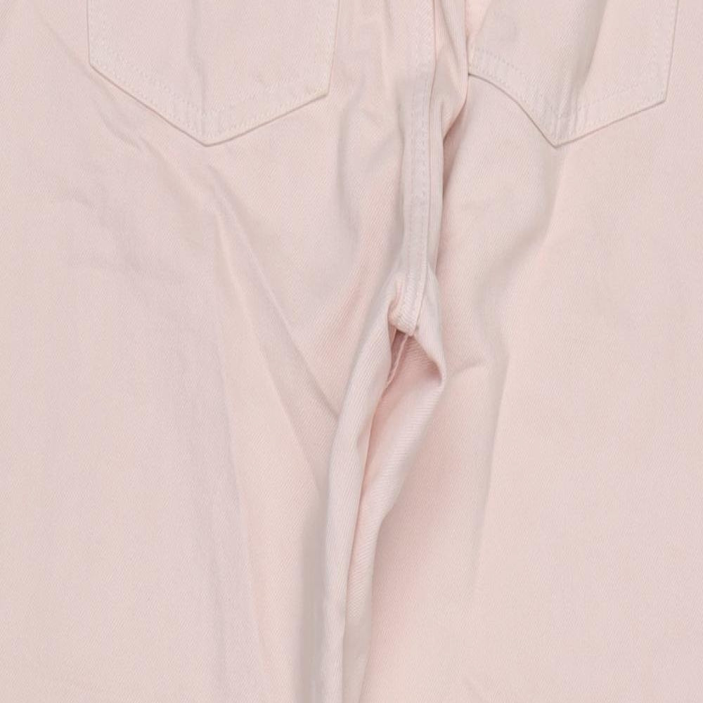 Womens UK Size 10 H&M Regular Fit Wide-Leg Pink Jeans