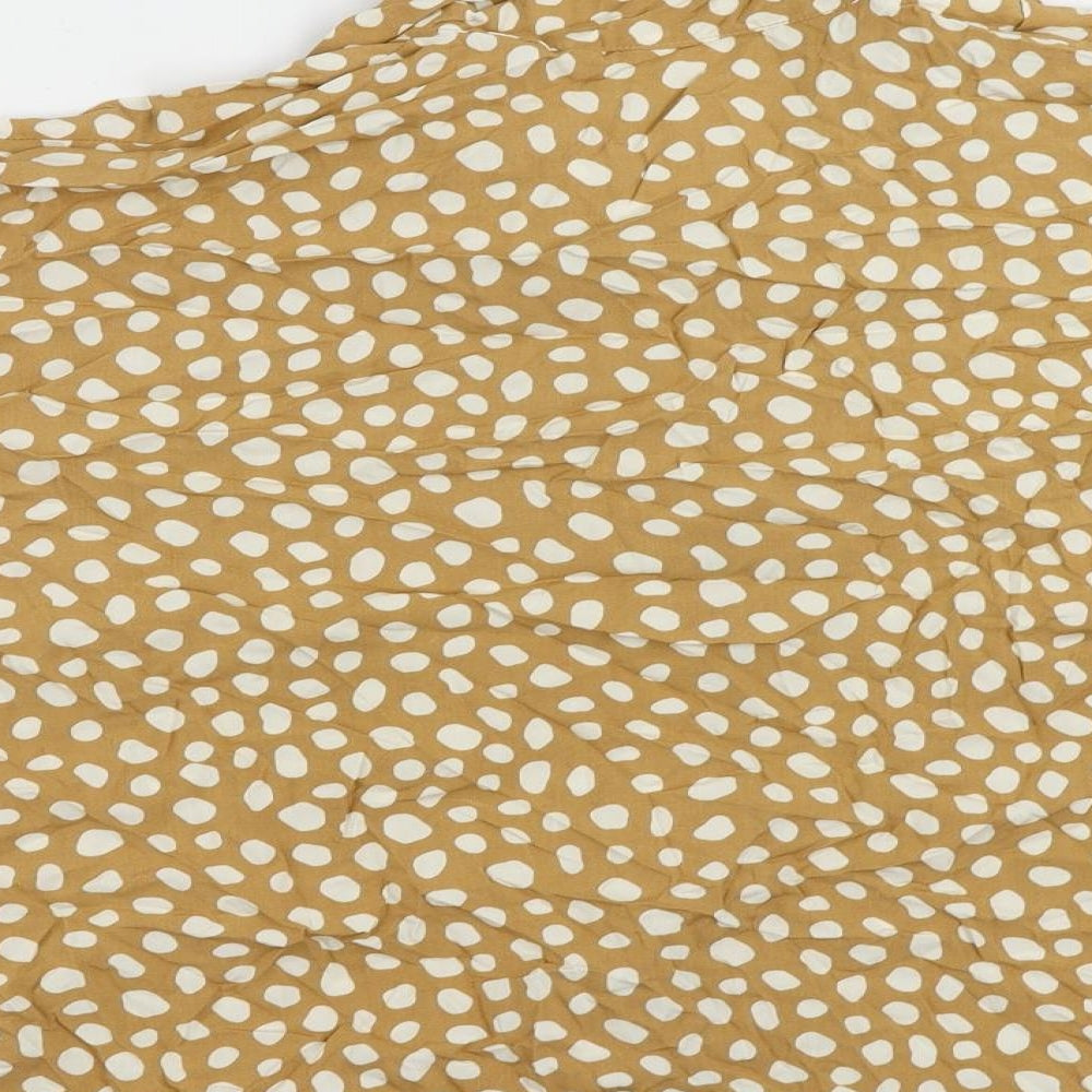 Womens UK Size M Lindex Brown Basic Button-Up