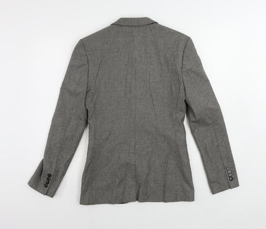 ASOS Mens Grey Geometric Polyester Jacket Suit Jacket Size 36 Regular