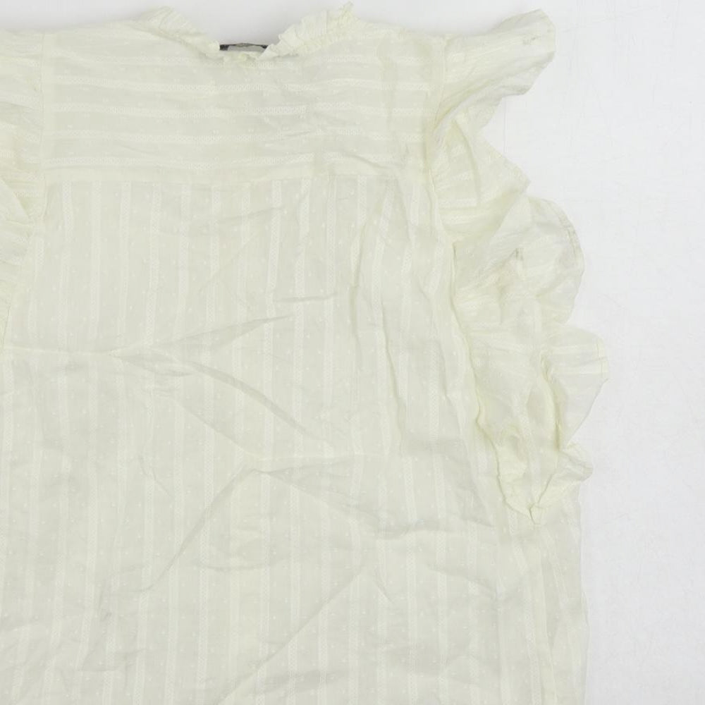 Womens UK Size 6 Marks and Spencer Ivory Basic Button-Up