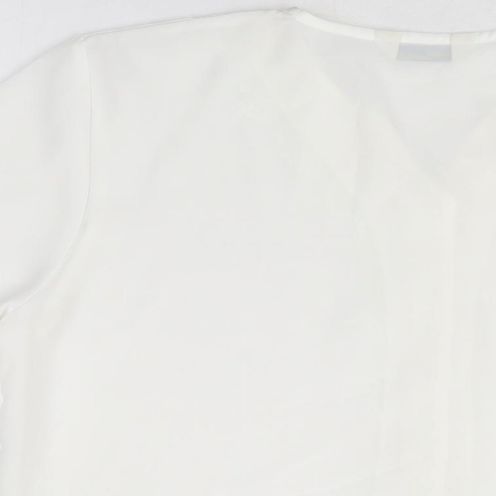 Womens UK Size 16 Design Essentials White Basic Button-Up