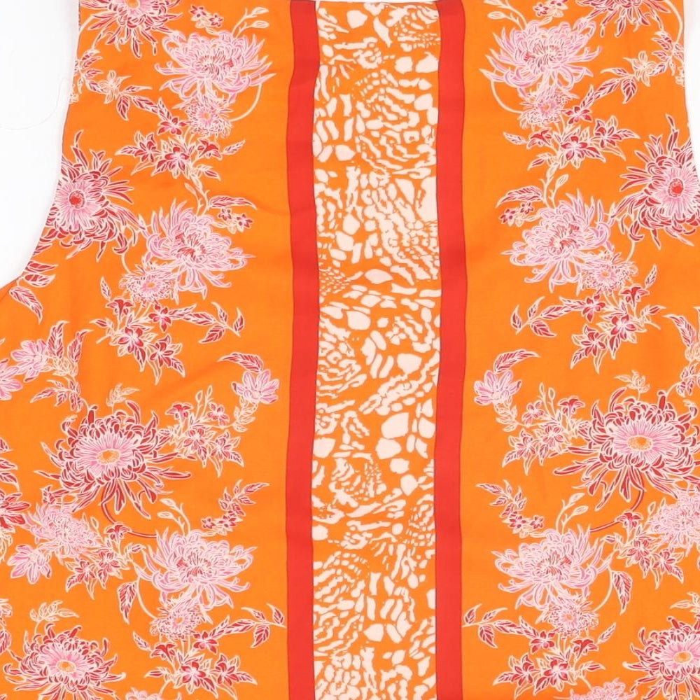 Womens UK Size L Rose & Olive Orange Basic T-Shirt
